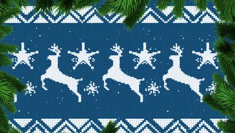 animación de la decoración navideña sobre la nieve que cae