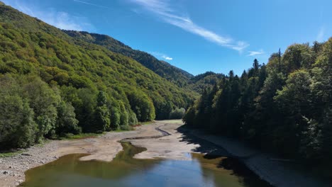 dry riverbed in a mountain valley