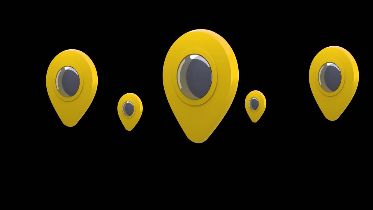 alfileres amarillos del mapa 4k