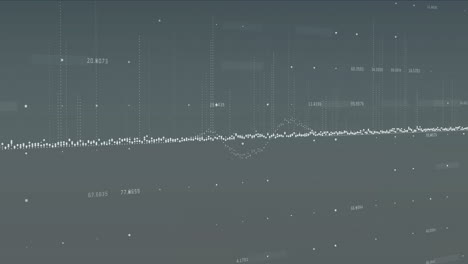 animation of financial data processing over grey background