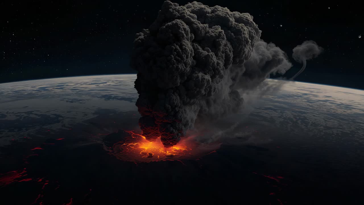 Volcanic Eruption on a Planet
