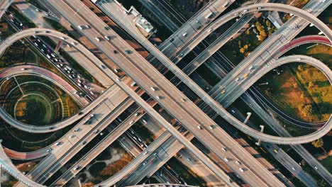 aerial view of highway in bangkok city