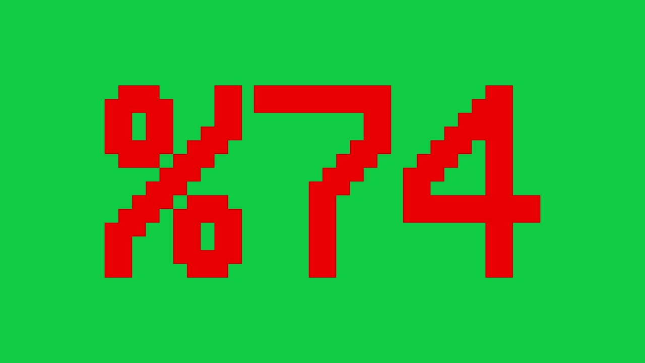 Red Percentage rising from 0 to 100 - Digital counter number 0-100 - Loading progress bar with percentage - 0-100% - Count up From 100 to 0 - Red Text