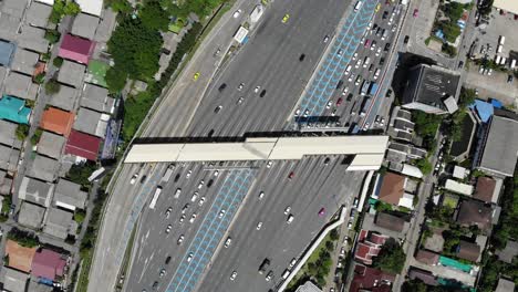 expressway top view, road traffic an important infrastructure