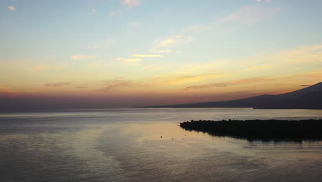 The-Beautiful-Island-Of-Bahamas-With-A-Stunning-Twilight-Scenery-And-Calm-Waves---Aerial-Shot