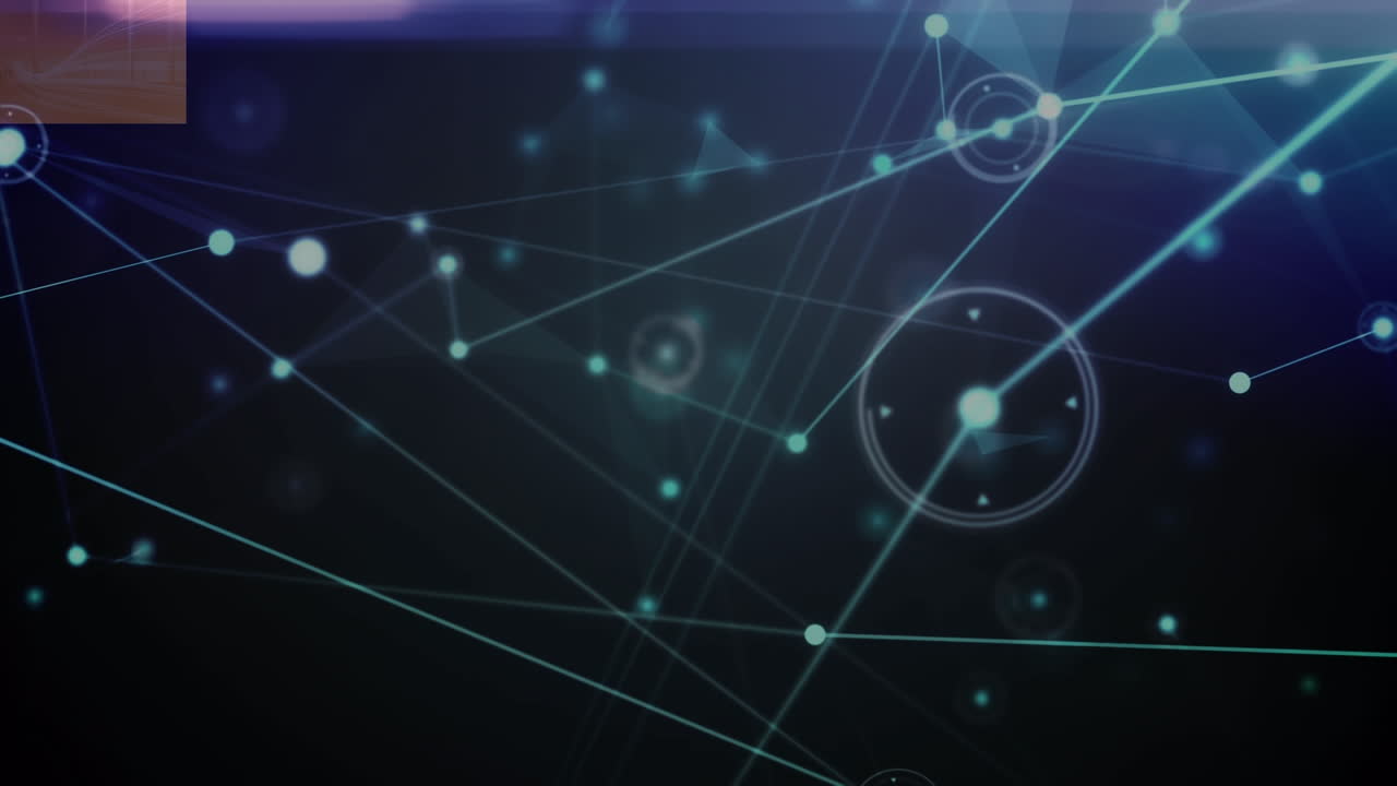 animación de la red de conexiones sobre el fondo de la marina