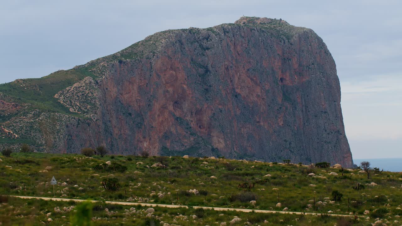 A large rocky mountain of Monte Monaco in San Vito Lo Capo, Sicily