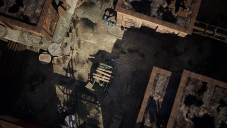 aerial view of abandoned old factory