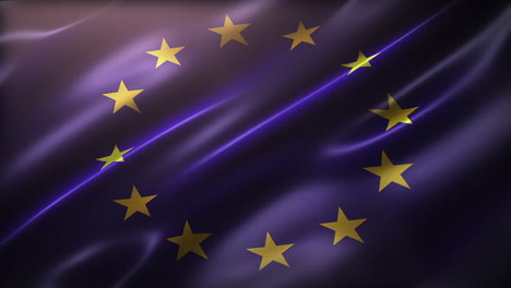 flag of the european union, angled view, flapping in the wind, cinematic look and feel, elegant silky texture