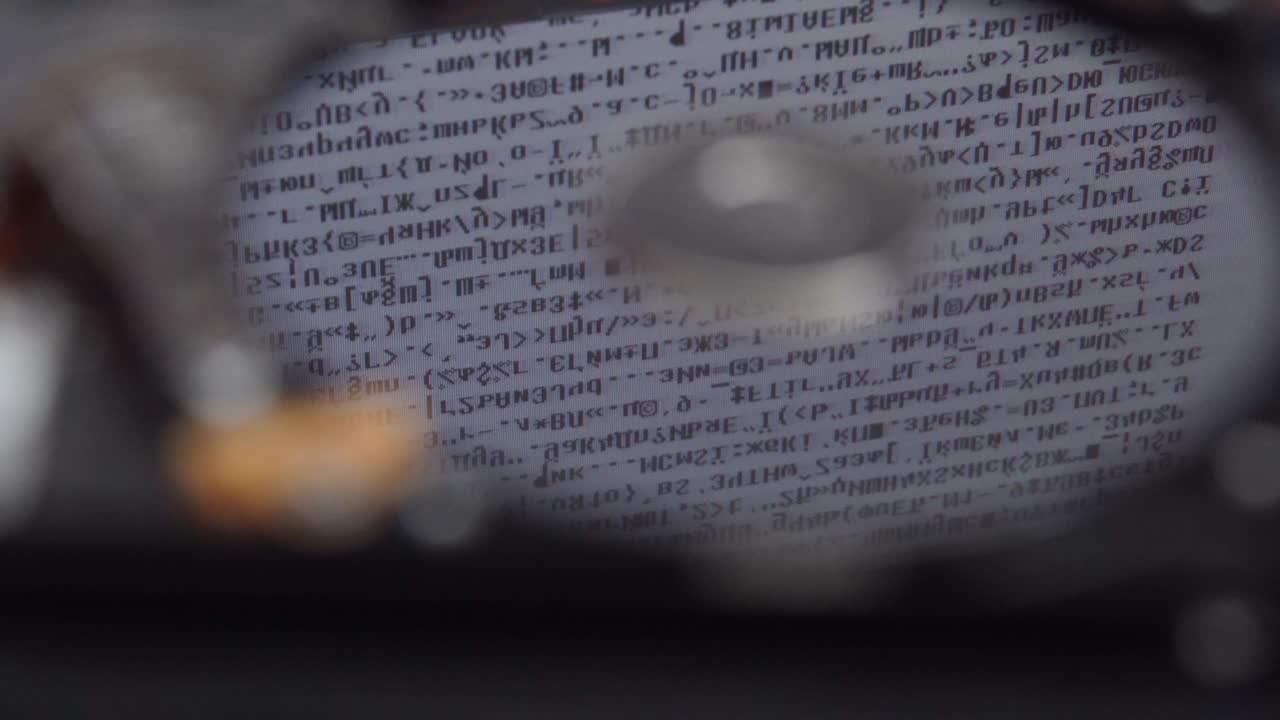 hard disk is lying on table, blinking and spinning disk. Work of hacked