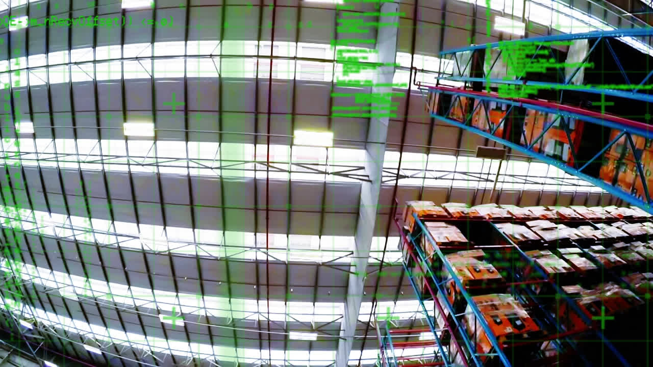 비어있는 창고에서 데이터 처리의 애니메이션