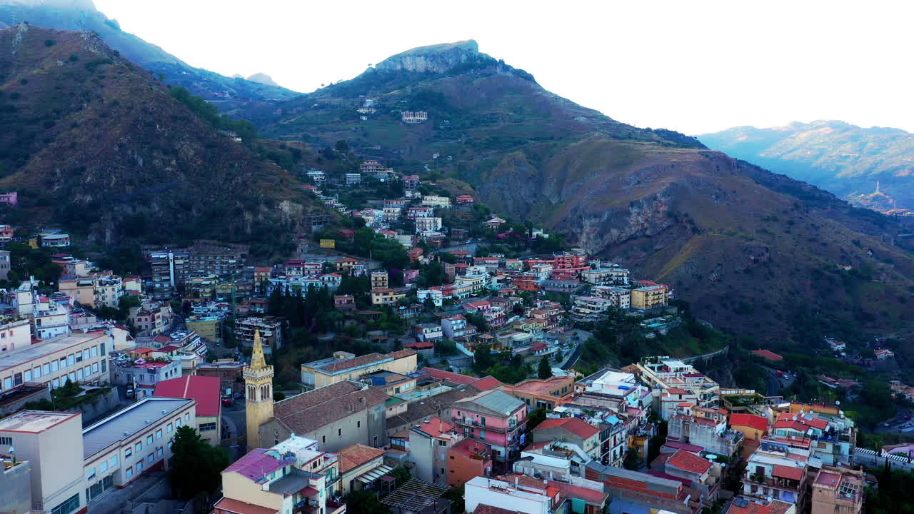 Aerial View of a Picturesque Mountain Townscape