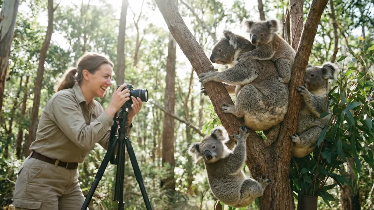 Woman Photographer Captures Koalas in Their Natural Forest Habitat