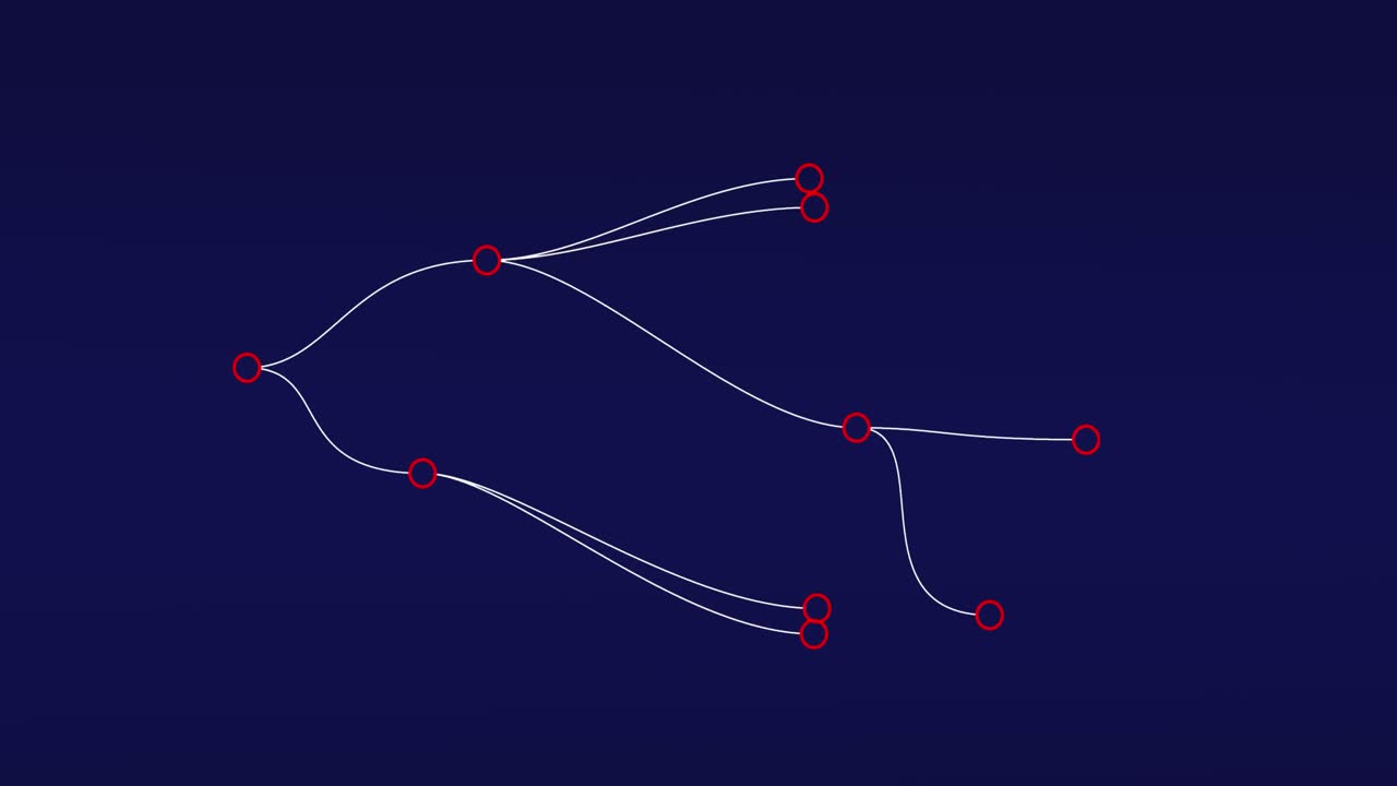 animación de formas sobre fondo azul