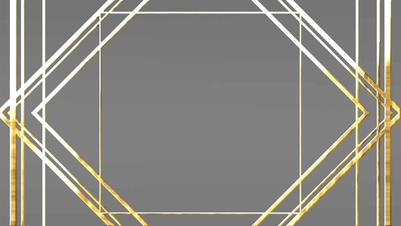 회색 배경 위에 금색 기하학적 모양의 애니메이션.