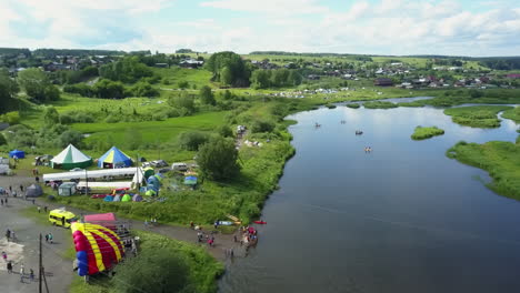 village festival by the river