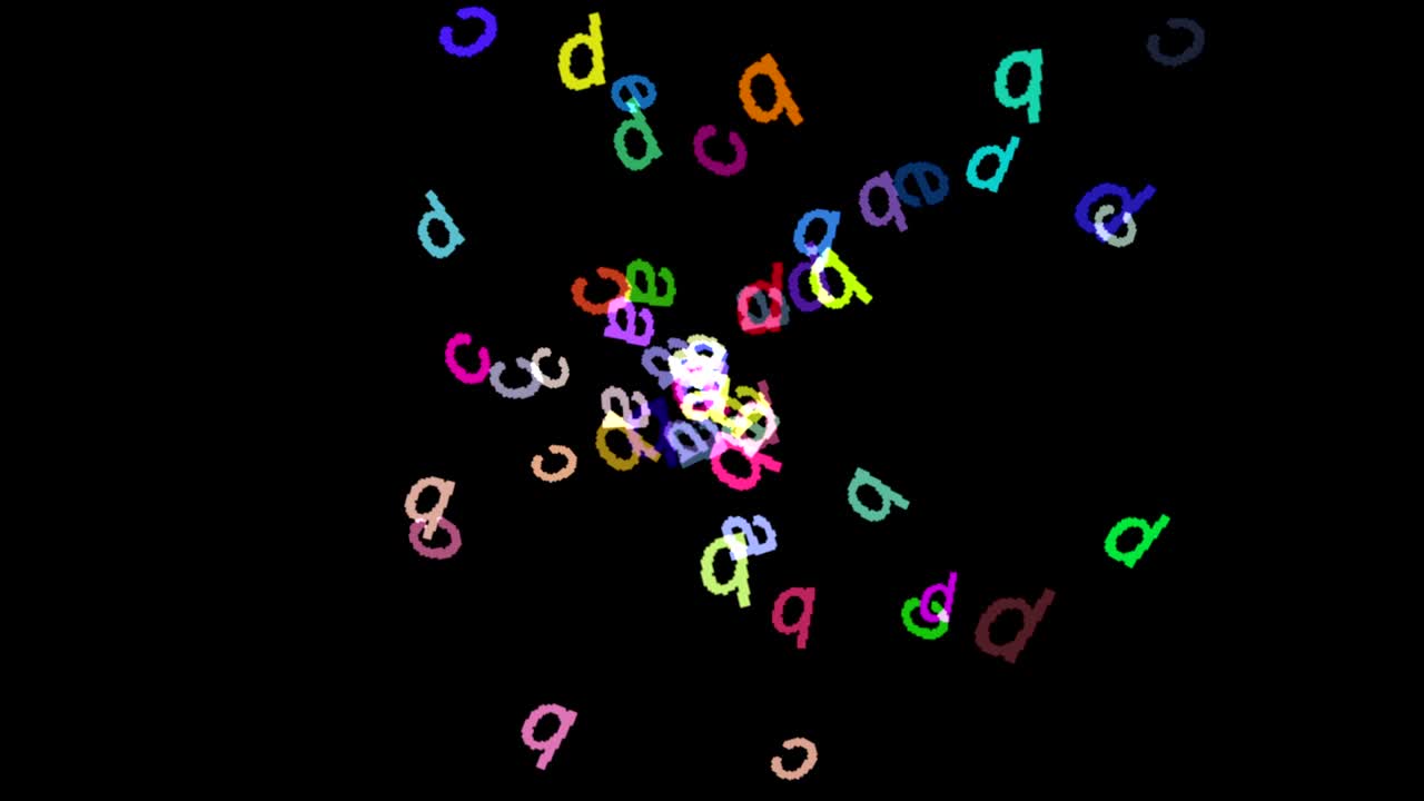 protector de pantalla de computadora animado con letras