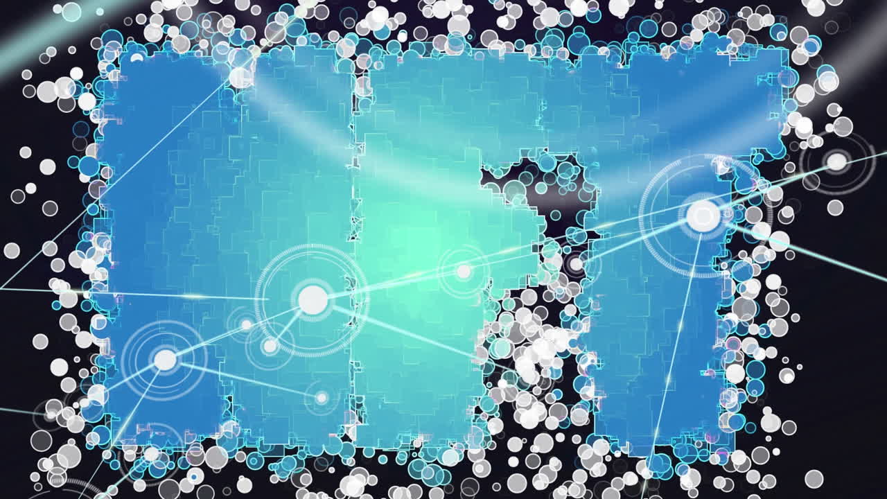 검은 바탕에 nft를 통해 연결의 애니메이션