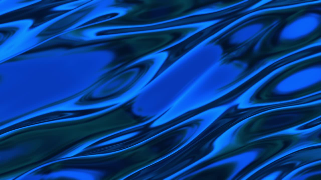 어두운 파란 액체 금속 표면 파동