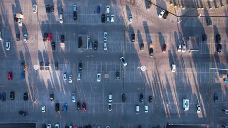 car parking lot at sunset