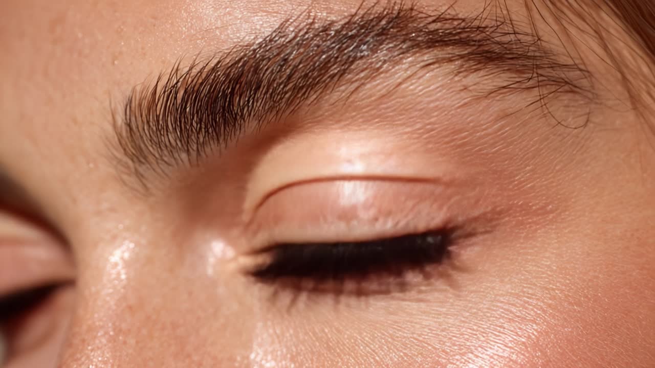 A Captivating Close-Up of a Striking Eye with Mesmerizing Blue Iris and Smooth Skin Highlighting Natural Beauty and Unique Features