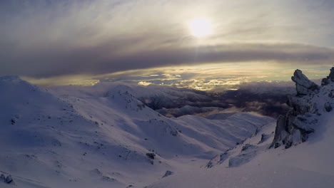 landscape sunrise new zealand ski field timelapse with chairlift at cardona wanaka queenstown snow resort with beautiful clouds and skiers and snowboarders 2 july 2015 by taylor brant film