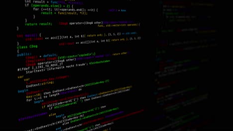 3d 4k animation of computer code and data appearing dark digital space software developer