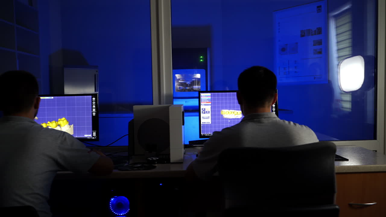 Manufacturing of dental crowns. Work with ceramics for making dental crown