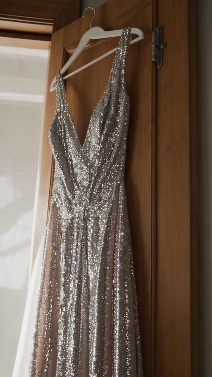 Elegant Dresses on Hangers