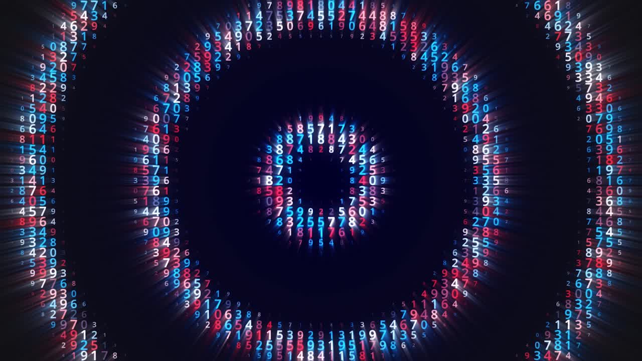 Abstract Glowing Circle of Numbers
