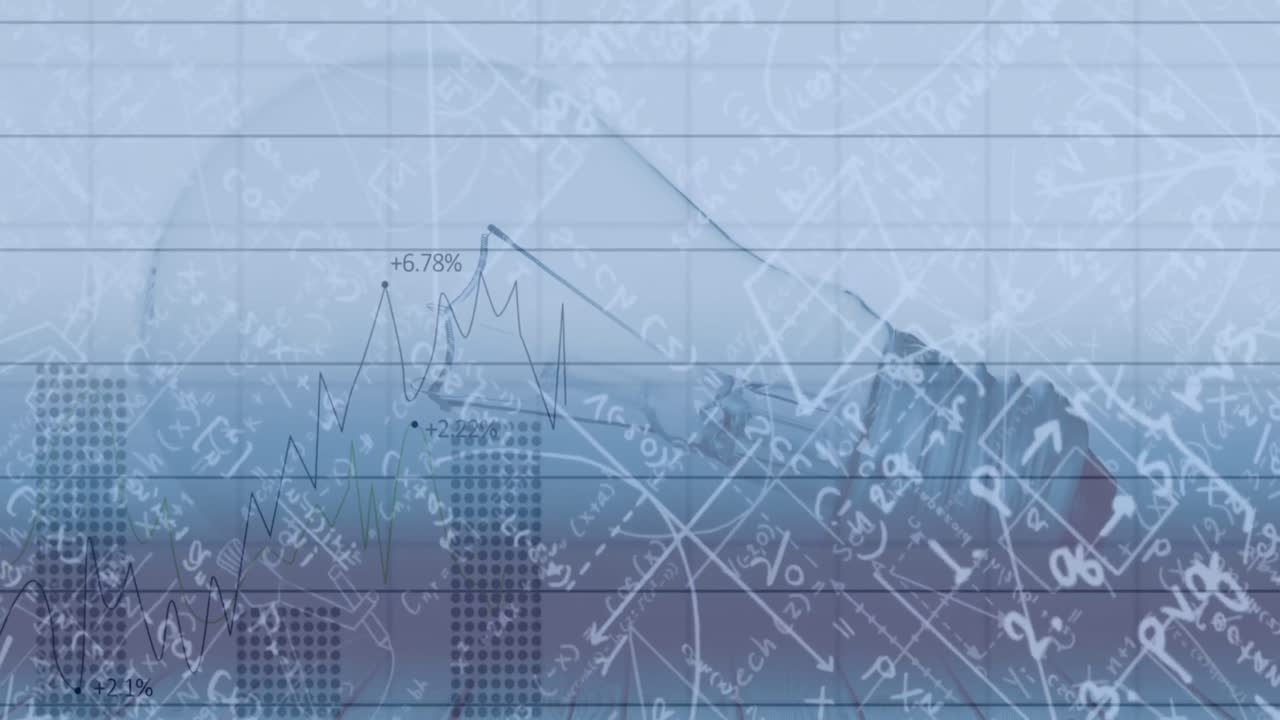 animación de la ecuación matemática sobre las estadísticas y la bombilla