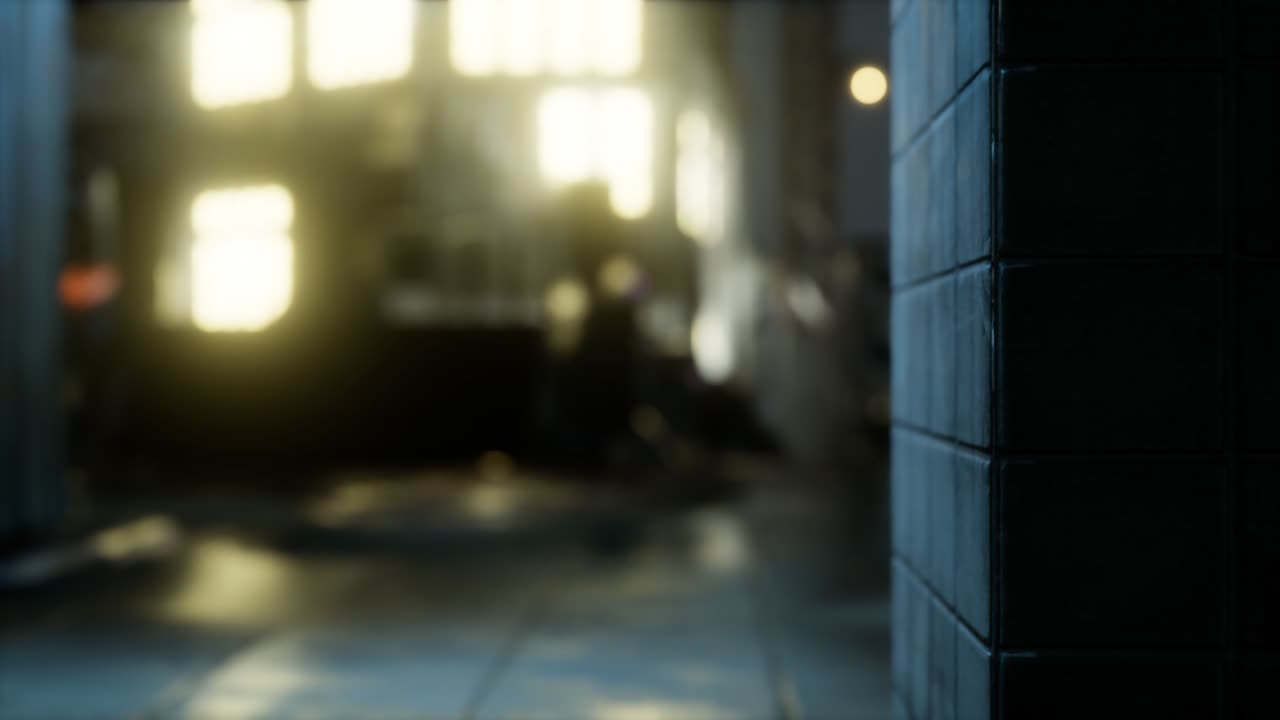 밤에 비가 내리면서 격리된 빈 도시 거리