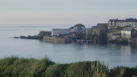 Shot-of-working-fishing-docks-at-local-coastline-in-the-morning-light