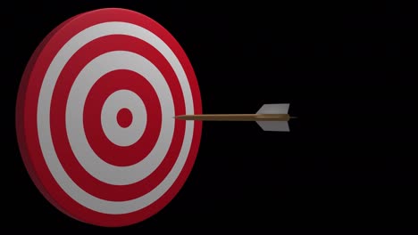 target hit in the center by arrow success in business loop transparent background 4k