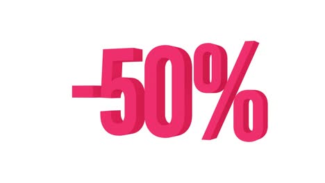 animated text 50% discounts. alpha channel