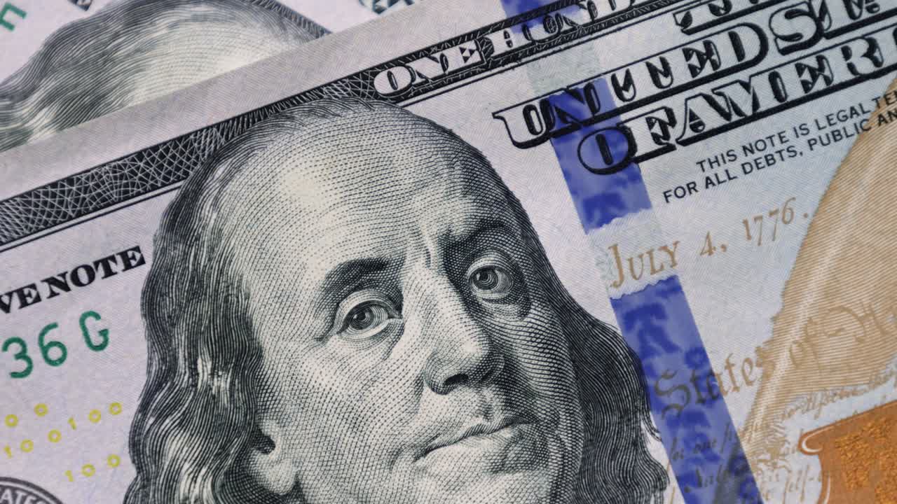 달러 지폐, 종이 돈, 환율 통화, 현금 지폐, 금융 및 투자 개념, 백 달러, 비즈니스 경제학