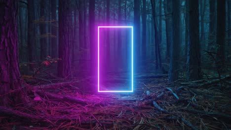 Neon Rectangle in a Forest