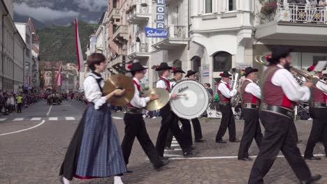brass band bozen at the annual grape festival, meran - merano, south tyrol, italy (part 3 of 3)