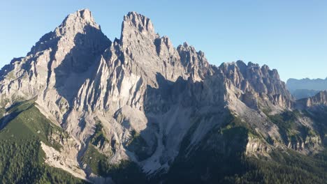 aerial of majestic monte cristallo in the province of belluno, veneto