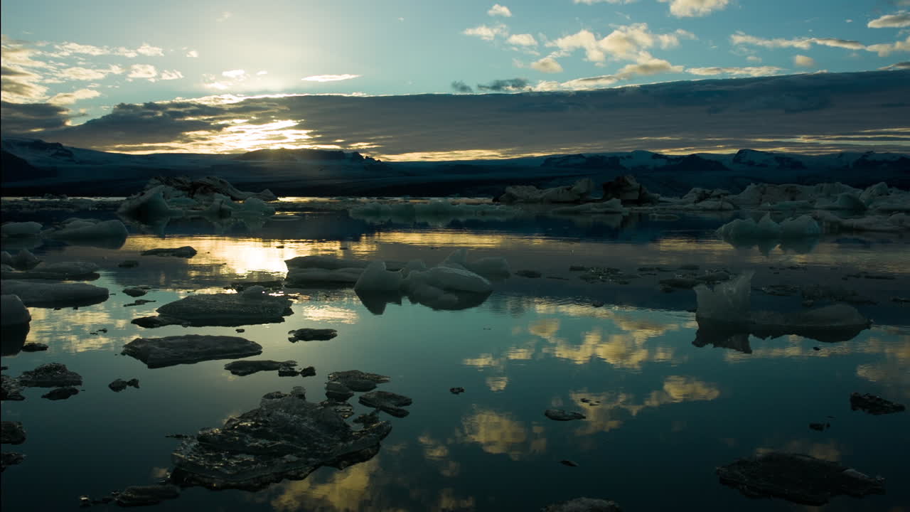 Icelandic Glacier Sunset Reflections