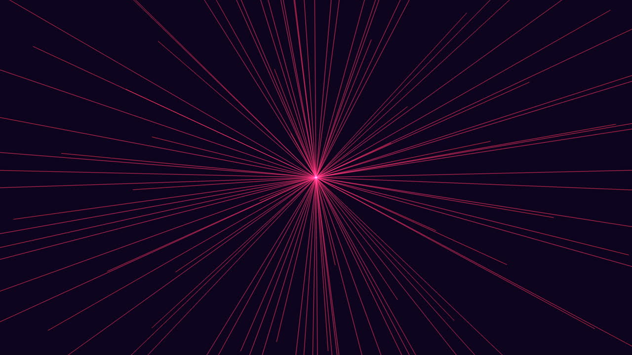 Motion neon lines with flash of star in dark space