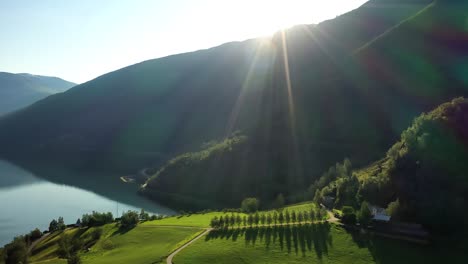 Aurlandsfjord-Town-Of-Flam-at-dawn.