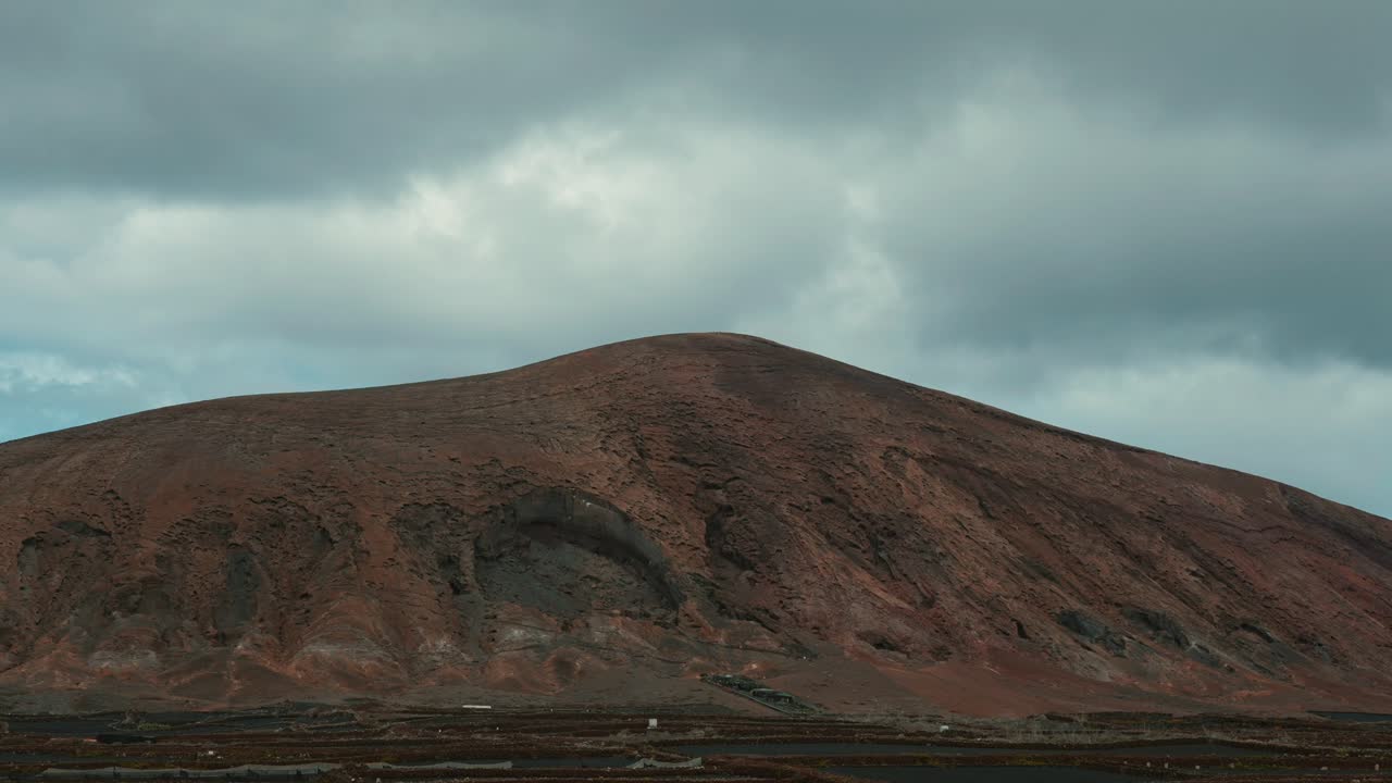 Standstill shot of isolated volcanic dome in Canary Islands