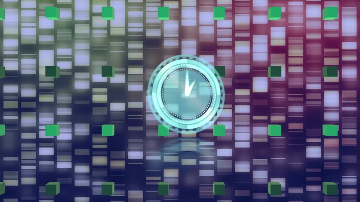 Animation of clock over science data processing