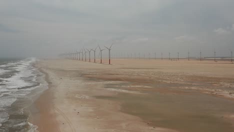 aerial: windturbines near atins, northern brazil