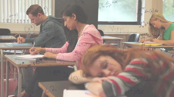 Mathematical equations against students in class