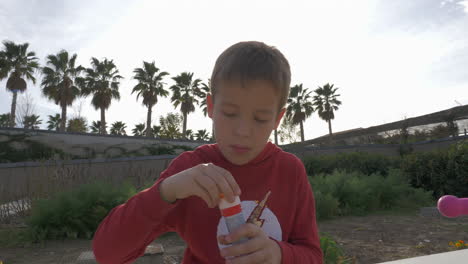 children love blowing bubbles