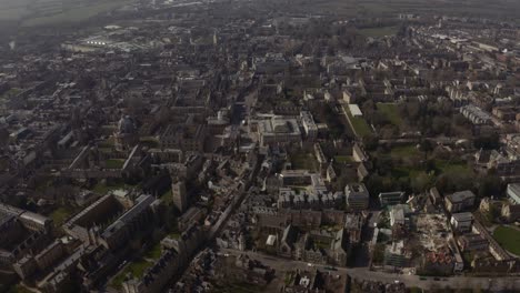 slider drone shot over central oxford uk