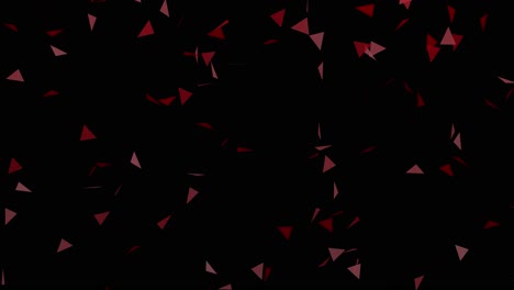 fondo negro con triángulos rojos cayendo