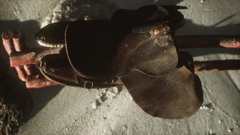 Rider-Leather-Saddle-on-fence-in-desert